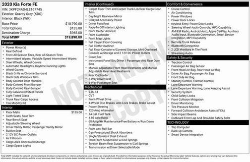 2020 Kia Forte FE