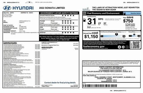 2022 Hyundai SONATA Limited