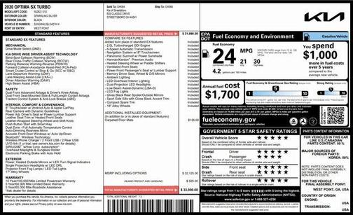 2020 Kia Optima SX Turbo