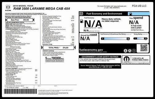 2018 RAM 3500 Laramie Mega Cab 4x4 6'4' Box