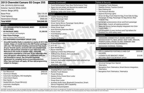 2013 Chevrolet Camaro 2SS