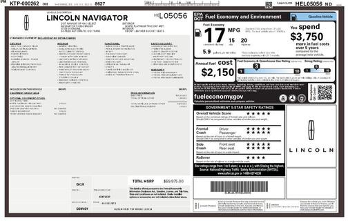 White Platinum Metallic Tri-Coat 2017 Lincoln Navigator Select