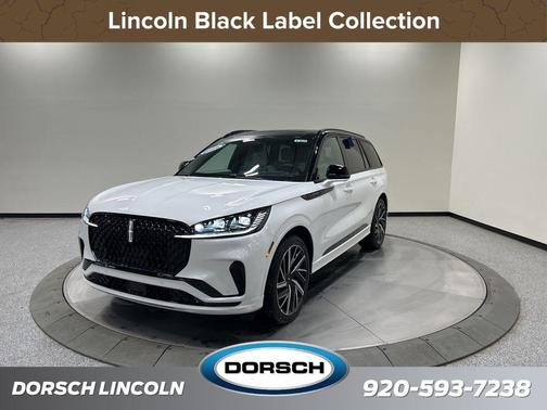 Pristine White Metallic Tri-Coat 2026 Lincoln Aviator Black Label AWD
