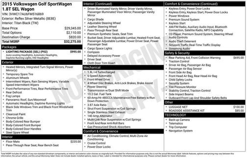 2015 Volkswagen Golf SportWagen TSI SEL 4-Door