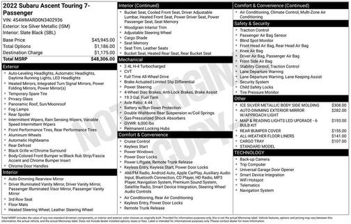 2022 Subaru Ascent Touring 7-Passenger