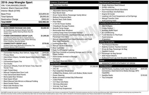 2016 Jeep Wrangler Sport