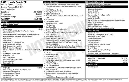 2015 Hyundai SONATA SE