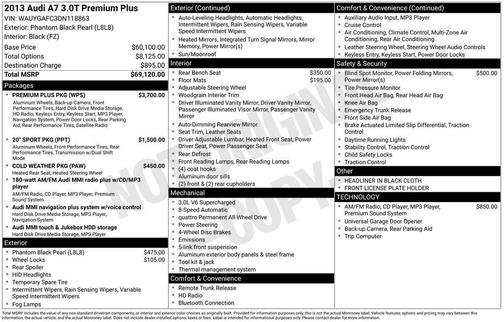 2013 Audi A7 3.0T Premium Plus