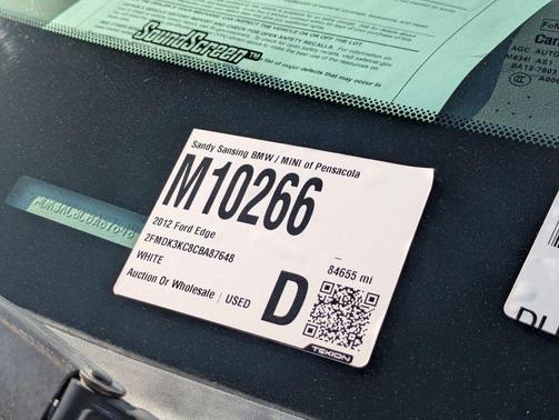 White Platinum Clearcoat Metallic 2012 Ford Edge Limited