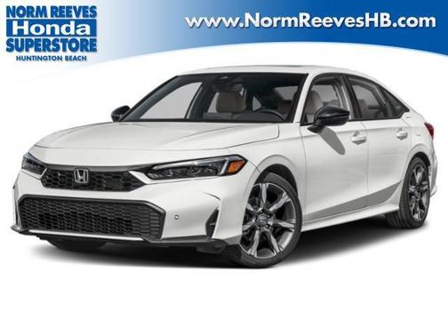 Platinum White Pearl 2026 Honda Civic Hybrid Sport Touring