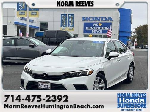 Platinum White Pearl 2023 Honda Civic LX