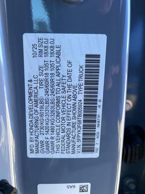 2026 Honda Ridgeline Sport