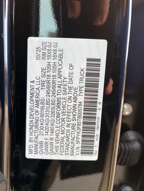 2026 Honda Ridgeline Black