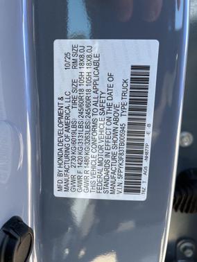 2026 Honda Ridgeline Black