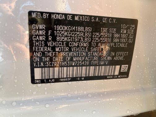 2026 Honda HR-V 2WD Sport