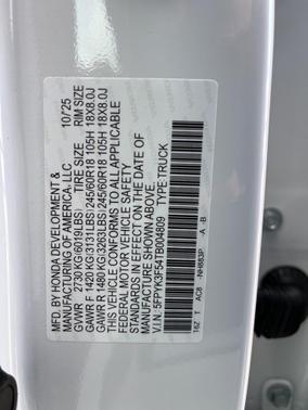 2026 Honda Ridgeline RTL