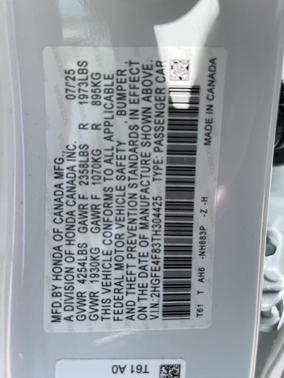 2026 Honda Civic Hybrid Sport