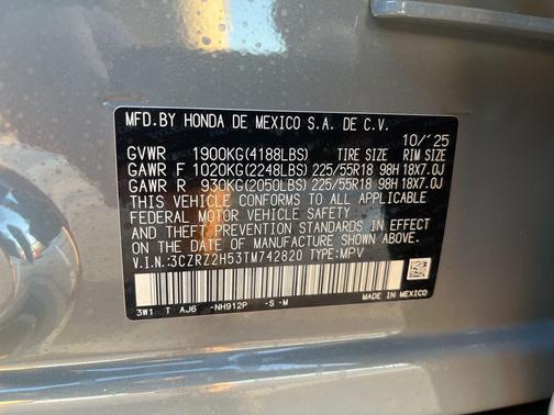 2026 Honda HR-V AWD Sport