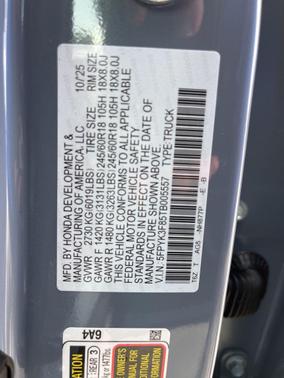 2026 Honda Ridgeline Black