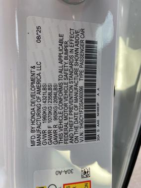 2025 Honda Accord LX 1.5T