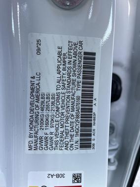 2025 Honda Accord Hybrid Touring