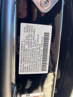 2026 Honda Ridgeline Black