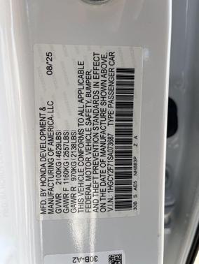 2025 Honda Accord Hybrid Base