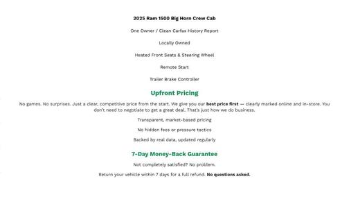 2025 RAM 1500 Big Horn/Lone Star