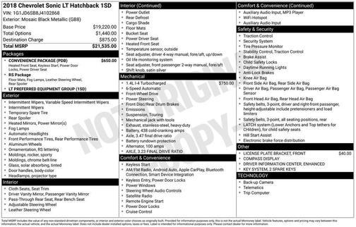 2018 Chevrolet Sonic LT