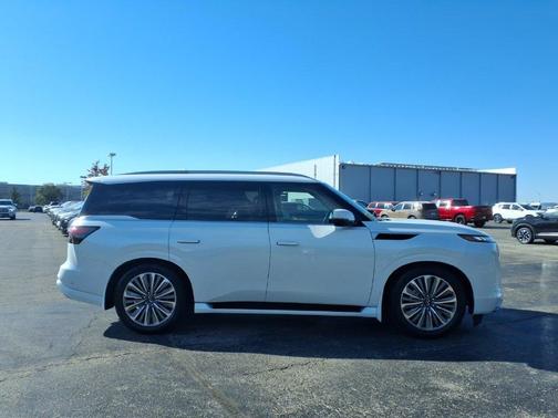 Radiant White 2025 INFINITI QX80 Luxe