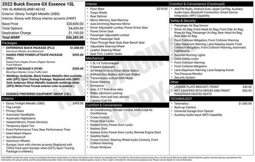 Ebony Twilight Metallic 2022 Buick Encore GX Essence