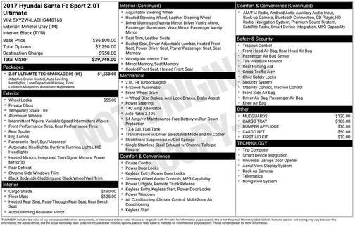 2017 Hyundai Santa Fe Sport 2.0L Turbo Ultimate