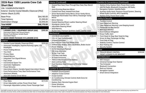 2026 RAM 1500 Laramie