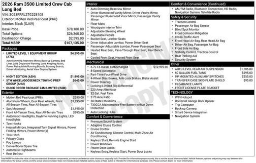 2026 RAM 3500 Limited