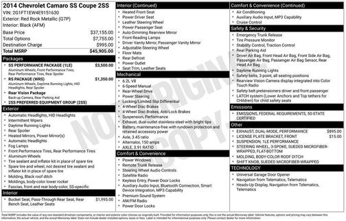 2014 Chevrolet Camaro 2SS