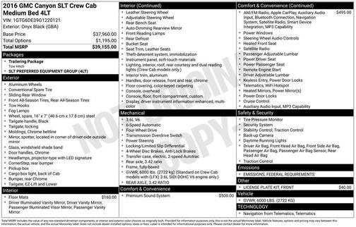 2016 GMC Canyon SLT