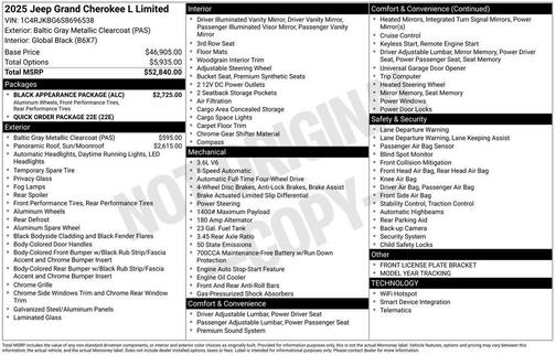 2025 Jeep Grand Cherokee L Limited
