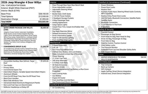 2026 Jeep Wrangler Sport
