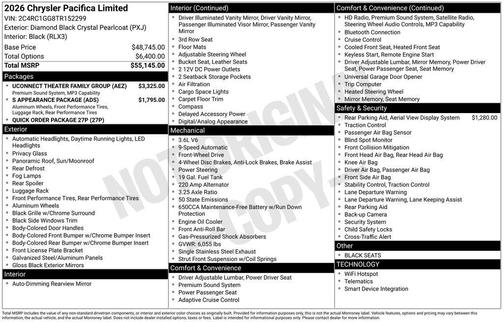 2026 Chrysler Pacifica Limited