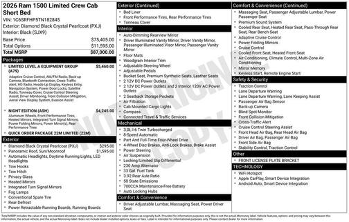 2026 RAM 1500 Limited