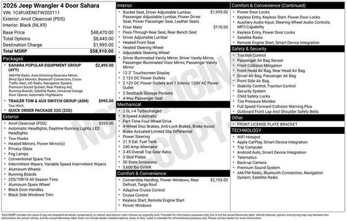 Anvil Clearcoat 2026 Jeep Wrangler Sahara