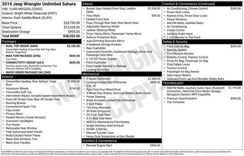 2016 Jeep Wrangler Unlimited Sahara