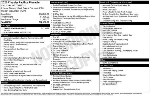2026 Chrysler Pacifica Pinnacle