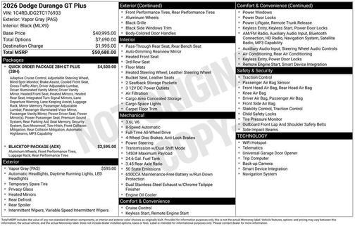 2026 Dodge Durango GT