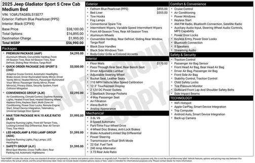 2025 Jeep Gladiator Sport