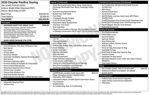 2020 Chrysler Pacifica Touring