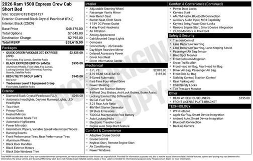 Diamond Black 2026 RAM 1500 Express