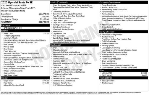 2020 Hyundai SANTA FE 2.4 SE