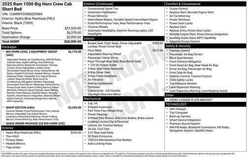2025 RAM 1500 Big Horn/Lone Star