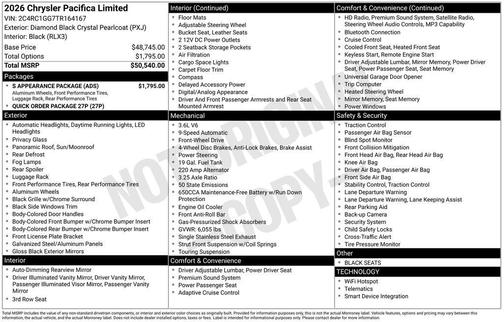2026 Chrysler Pacifica Limited